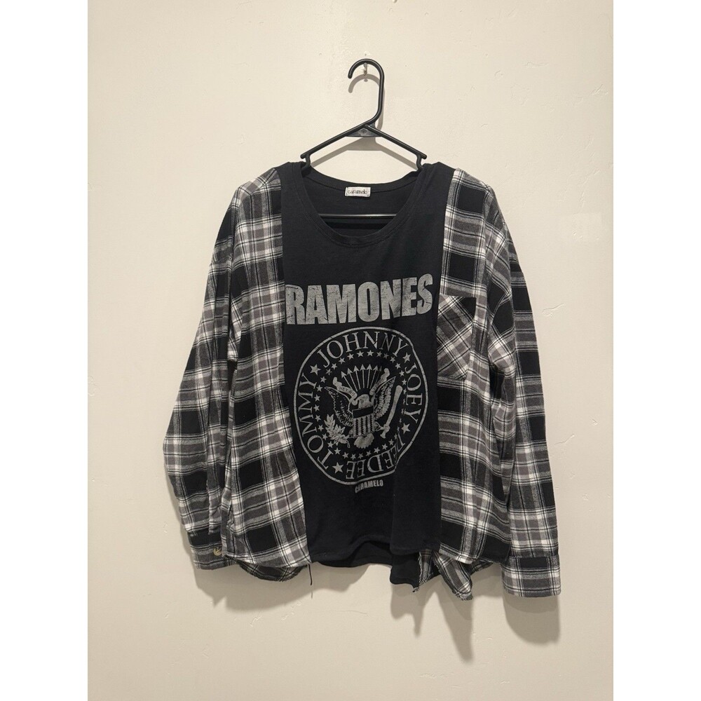 Reworked Upcycle Grunge Oversize Ramones  Top S/M